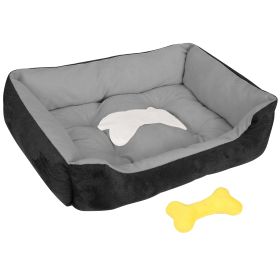 Pet Dog Bed Soft Warm Fleece Puppy Bed Dog Cozy Nest Sofa Bed Cushion Mat For S/M Dog (Option: black_l)