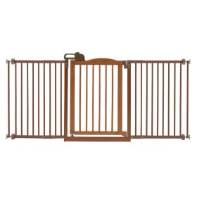 One-Touch Gate (Option: Touch Gate II Wide in Brown)