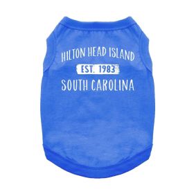 Hilton Head Island, SC Dog Shirt (Color: Blue, size: X-Large)